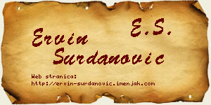 Ervin Surdanović vizit kartica